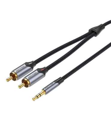 Cable Audio 2xRCA to 3.5mm Vention BCNBG 1.5m (grey)