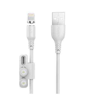 Foneng X62 Magnetic 3in1 USB to USB-C / Lightning / Micro USB Cable, 2.4A, 1m (White)