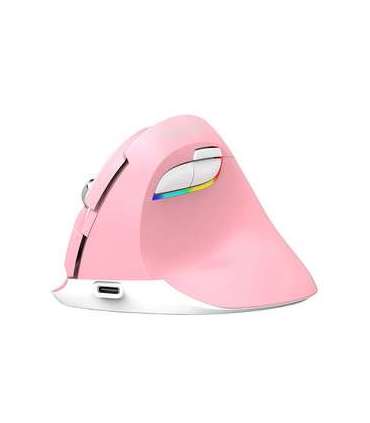 Wireless Vertical Mouse Delux M618Mini DB BT+2.4G 2400DPI (pink)