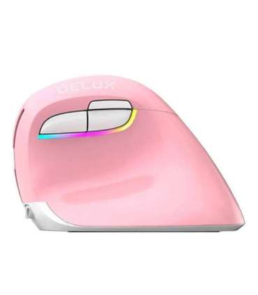 Wireless Vertical Mouse Delux M618Mini DB BT+2.4G 2400DPI (pink)