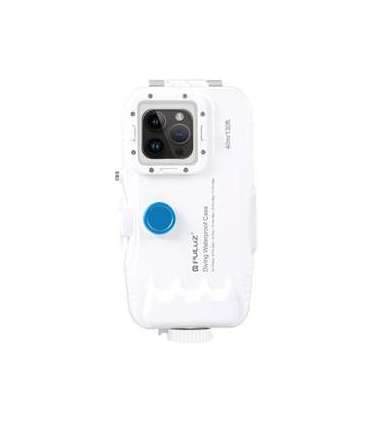 Plastic waterproof phone case Puluz for iPhone 14 Plus/Pro Max/13 Pro Max/12 Pro Max/11 Pro Max (white)