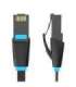 Flat Network Cable UTP CAT6 Vention IBJBX RJ45 Ethernet 1000Mbps 50m Black