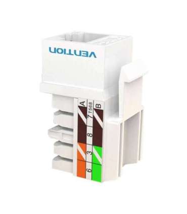 Keystone Jack Coupler Cat.5E UTP 180-Degree Vention IPBW0 White