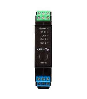 DIN Rail Smart Switch Shelly Pro 2PM with power metering, 2 channels