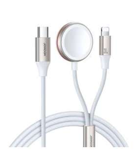 Fast Charging Magnetic Charger 2-in-1 Joyroom S-IW012 30W 1.5m (White)