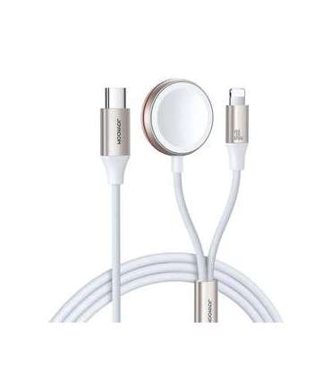 Fast Charging Magnetic Charger 2-in-1 Joyroom S-IW012 30W 1.5m (White)