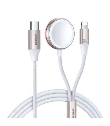 Fast Charging Magnetic Charger 2-in-1 Joyroom S-IW012 30W 1.5m (White)