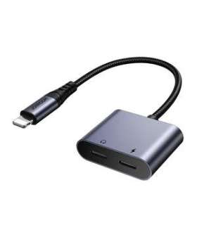 2-in-1 Audio adapter Joyroom SY-L02 Lightning to Double Lightning (black)