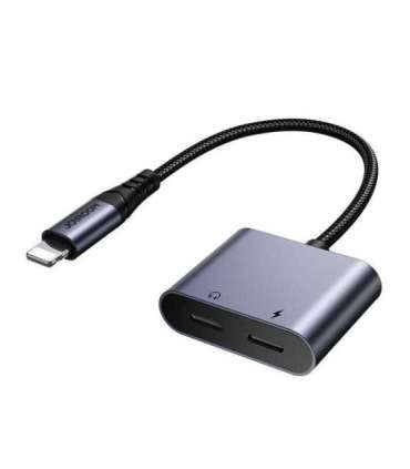 2-in-1 Audio adapter Joyroom SY-L02 Lightning to Double Lightning (black)