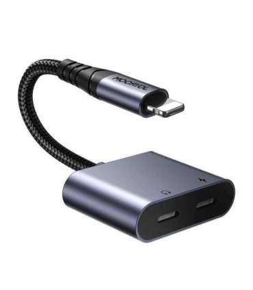 2-in-1 Audio adapter Joyroom SY-L02 Lightning to Double Lightning (black)