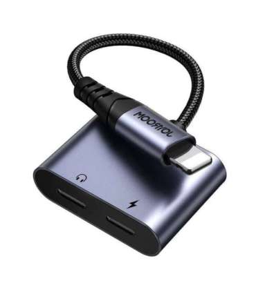 2-in-1 Audio adapter Joyroom SY-L02 Lightning to Double Lightning (black)