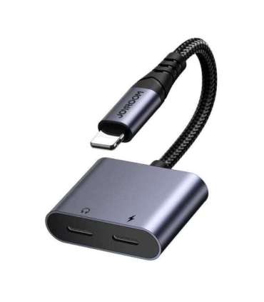 2-in-1 Audio adapter Joyroom SY-L02 Lightning to Double Lightning (black)