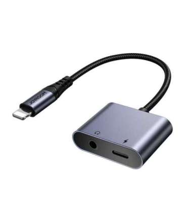 2-in-1 Audio adapter Joyroom SY-L01 Lightning to 3.5mm + Lightning (black)