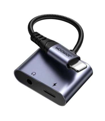 2-in-1 Audio adapter Joyroom SY-L01 Lightning to 3.5mm + Lightning (black)