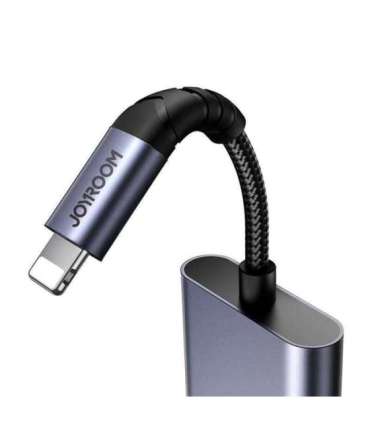 2-in-1 Audio adapter Joyroom SY-L01 Lightning to 3.5mm + Lightning (black)