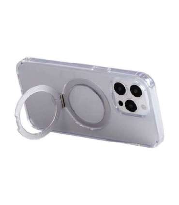 Magnetic protective phone case with holder Joyroom JR-BP004 for iPhone 15 Pro Max (transparent)