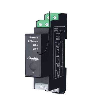 2-channel DIN rail relay with energy measurement Shelly Qubino Pro 2PM