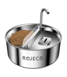Stainless Steel Pet Water fountain & Feeder 2in1 3.2l Rojeco