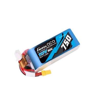 Gens Ace 750mAH 11.1V 60C 3S1P Lipo battery with XT30 connector