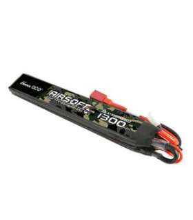 Gens ace 25C 1300mAh 2S1P 7.4V Saddle Airsoft Gun Lipo Battery with T Plug