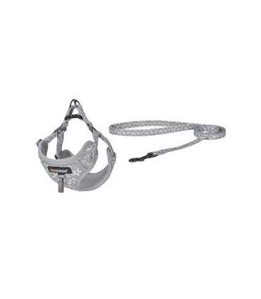 Dogness walking set leash+harness for dog (light gray)