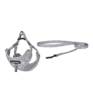Dogness walking set leash+harness for dog (light gray)