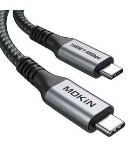 Cable USB-C MOKiN 1.2m 100W PD USB4 40Gbps (black)