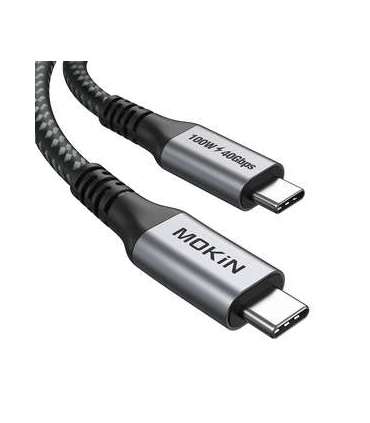Cable USB-C MOKiN 1.2m 100W PD USB4 40Gbps (black)
