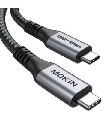 Cable USB-C MOKiN 1.2m 100W PD USB4 40Gbps (black)