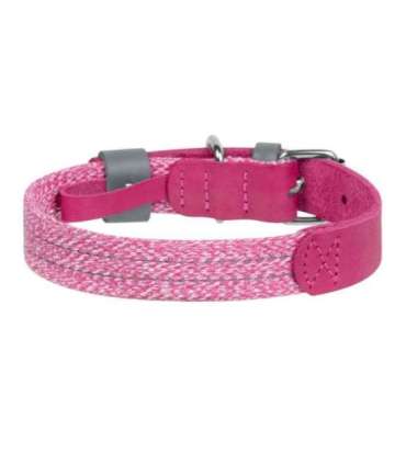 Classic Dog collar with QR code Waudog size M pink