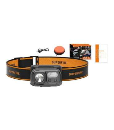 Superfire HL23-S headlamp flashlight, 350lm, USB-C