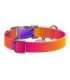 Nylon collar with QR code for Waudog gradient dog, orange , size XL