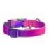 Waudog gradient nylon dog collar with QR code, purple , size L