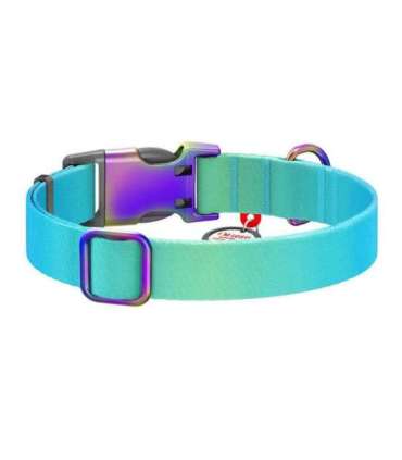 Waudog gradient nylon dog collar with QR code, blue , size M