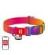 Waudog gradient nylon dog collar with QR code, orange , size M