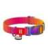 Waudog gradient nylon dog collar with QR code, orange , size M