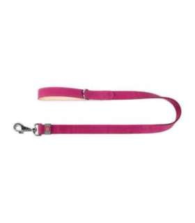 WAUDOG natural leather dog leash 25 mm wide, 122 cm long pink