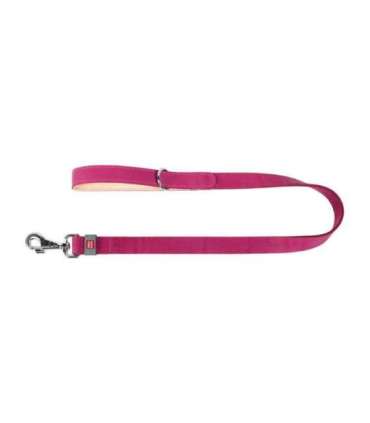 WAUDOG natural leather dog leash 25 mm wide, 122 cm long pink