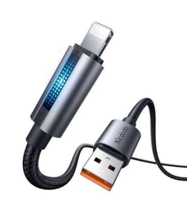 Mcdodo CA-5660 USB-A to Lightning cable with flashing light 1.2m (black)