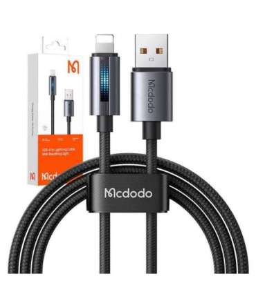 Mcdodo CA-5660 USB-A to Lightning cable with flashing light 1.2m (black)