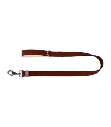 WAUDOG natural leather dog leash 14 mm wide, 122 cm long brown