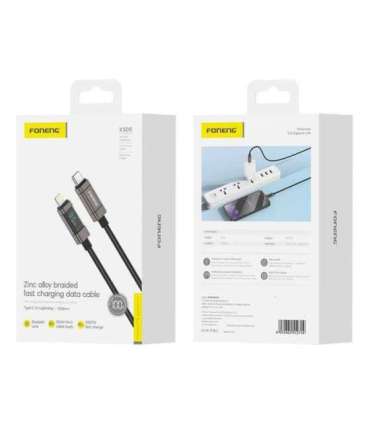 Foneng XS05 PD27W USB-C to Lightning cable, 1.2m (black)