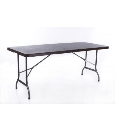 Folding table with a rattan design 183x76 cm
