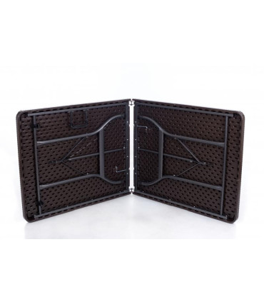 Folding table with a rattan design 183x76 cm