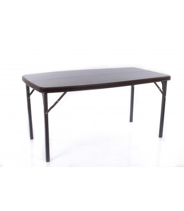 Folding table with a rattan design 152x84 cm