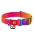 Nylon dog collar with QR code WAUDOG 15 mm wide, 25-35 cm long orange