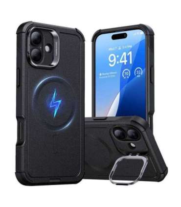 Cyber Tough (HaloLock) ESR case with stand for iPhone 16 Plus (black)