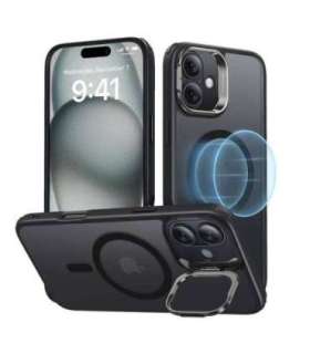 Classic Hybrid (HaloLock) ESR case with stand for iPhone 16 (black)