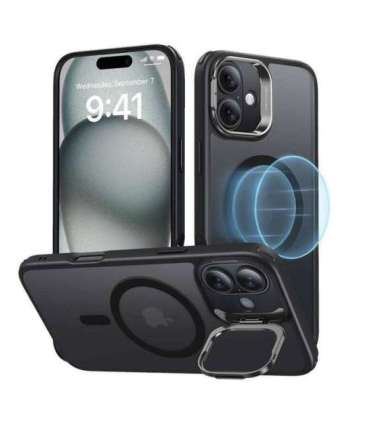 Classic Hybrid (HaloLock) ESR case with stand for iPhone 16 (black)