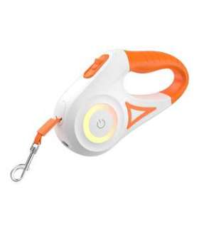 Rojeco Dog Automatic Leash LED 5 m (white and orange)